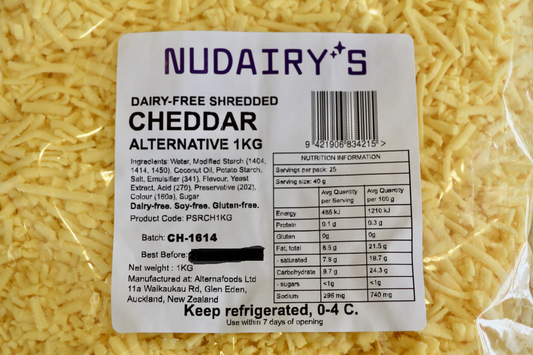 Nudairy's Dairy-free Shredded Cheddar